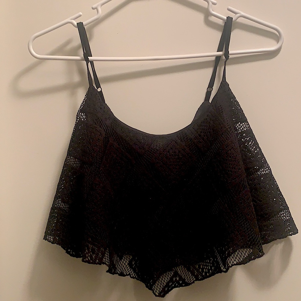Black lace Material Girl Crop top